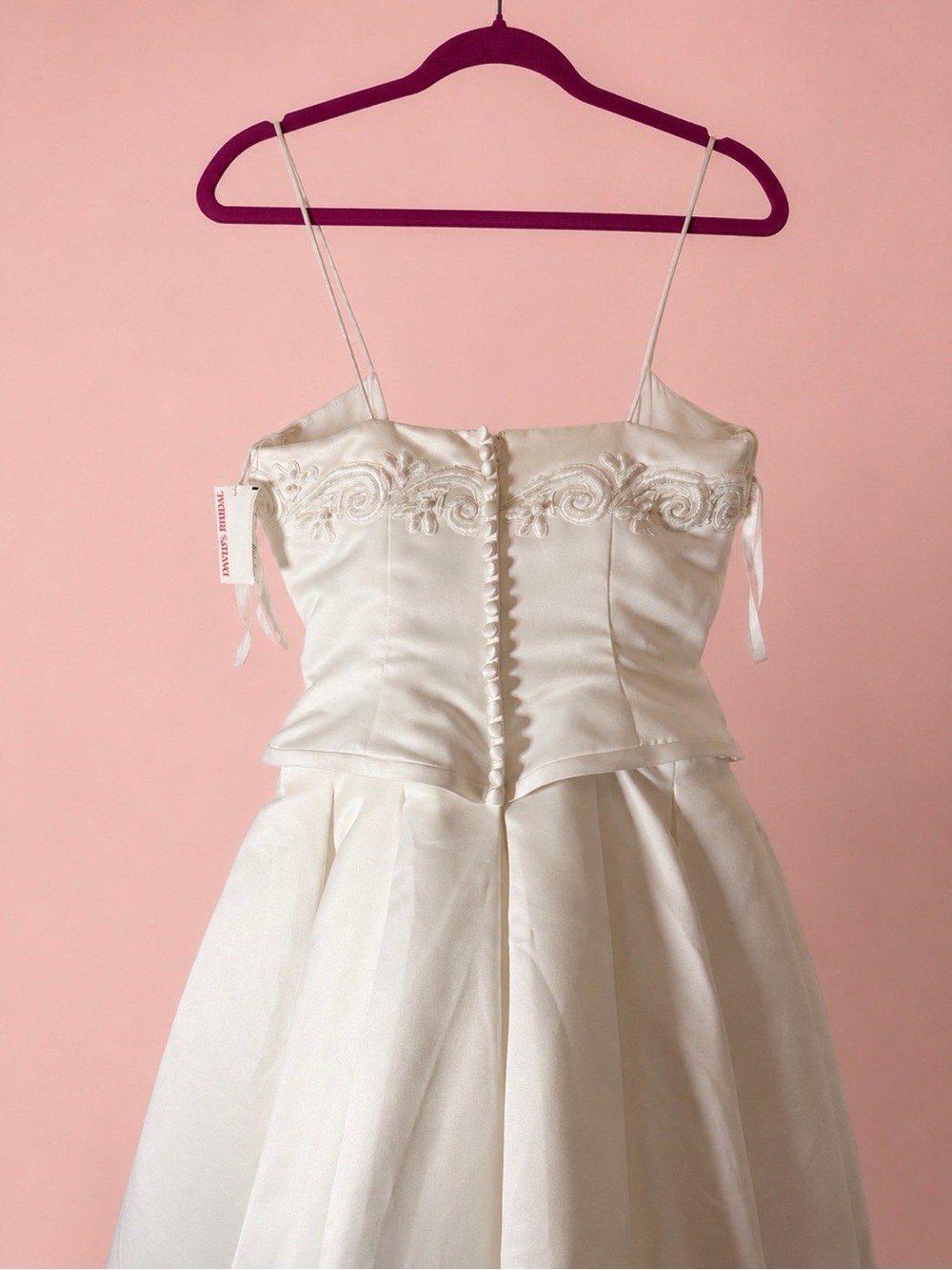 Vintage Michaelangelo 2423IVORY Two-Tone Satin Wedding Dress Size 8 - Picture 6 of 9